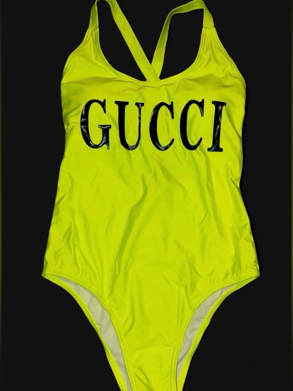 🆕 GUCCI logo 🩱 neon 🍋‍🟩 🍋 Swimsuit (One piece Bathing suit) - Small/Medium